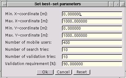 optimUMTS Dialog Box